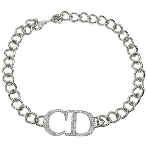 dior cd icon silver necklace|cd christian Dior necklace.